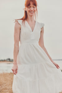 Milos Flutter Sleeve Midi Dress