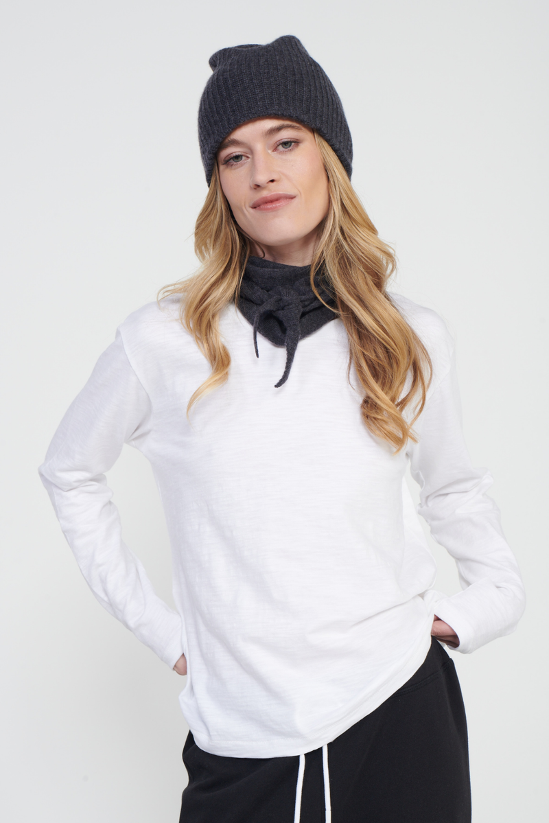 Cashmere Ribbed Beanie