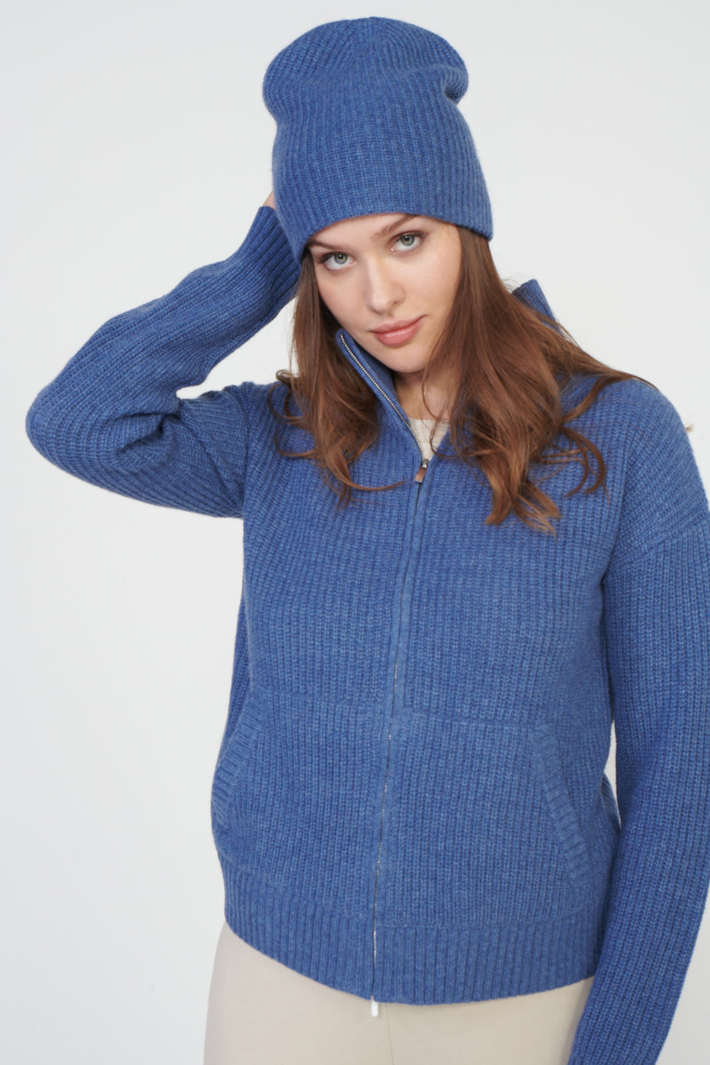 Cashmere Ribbed Beanie