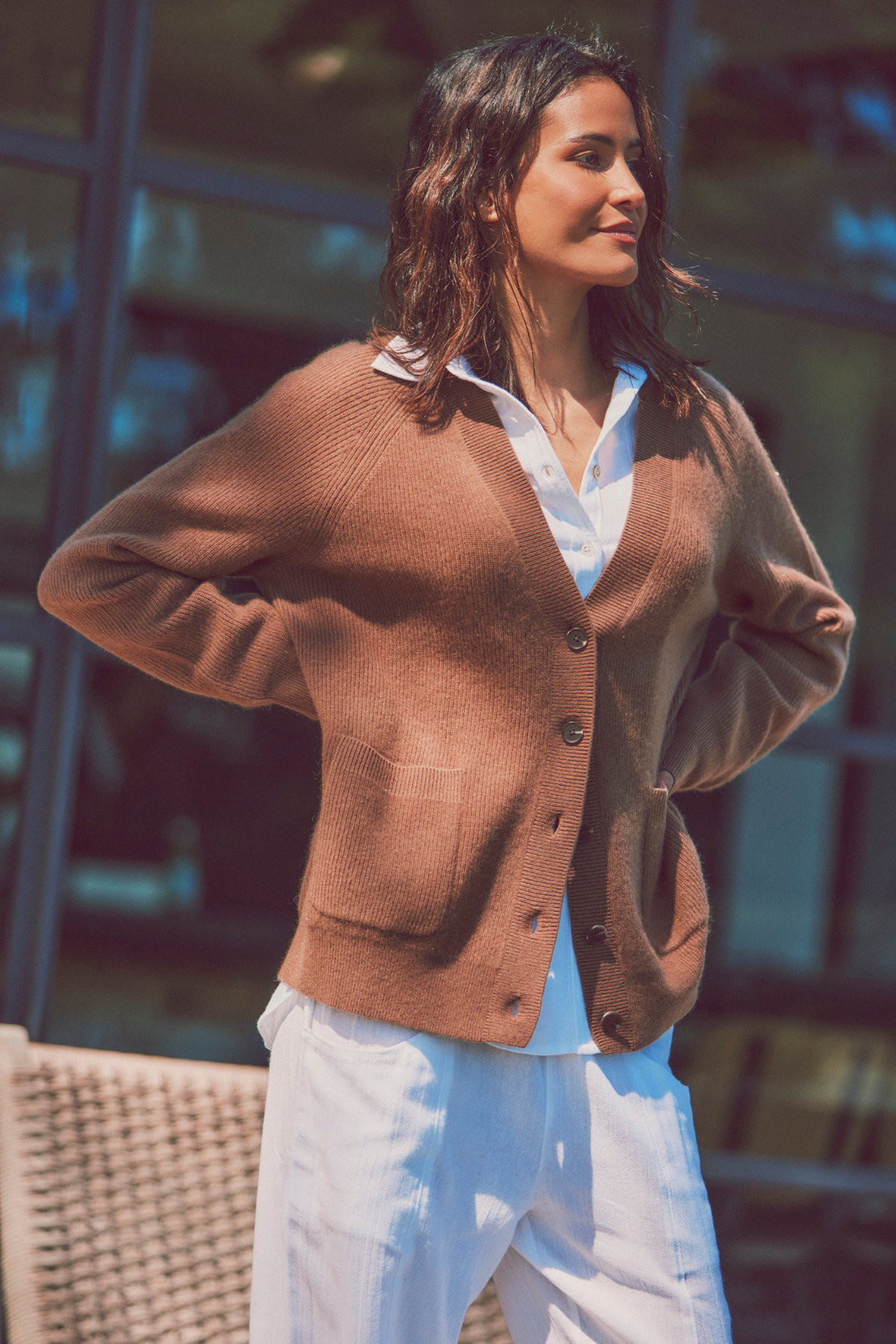 Jesse Ribbed Cashmere Cardigan