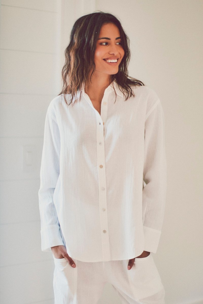 Kelli Gauze Button-Down