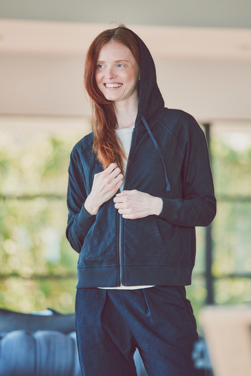 Stella Zip Hoodie in Slub Cotton
