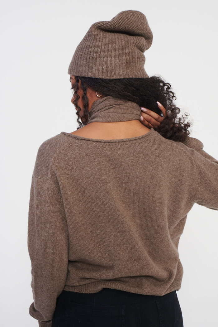 Cashmere Ribbed Beanie
