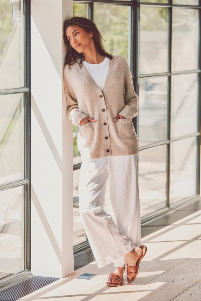 Jesse Ribbed Cashmere Cardigan