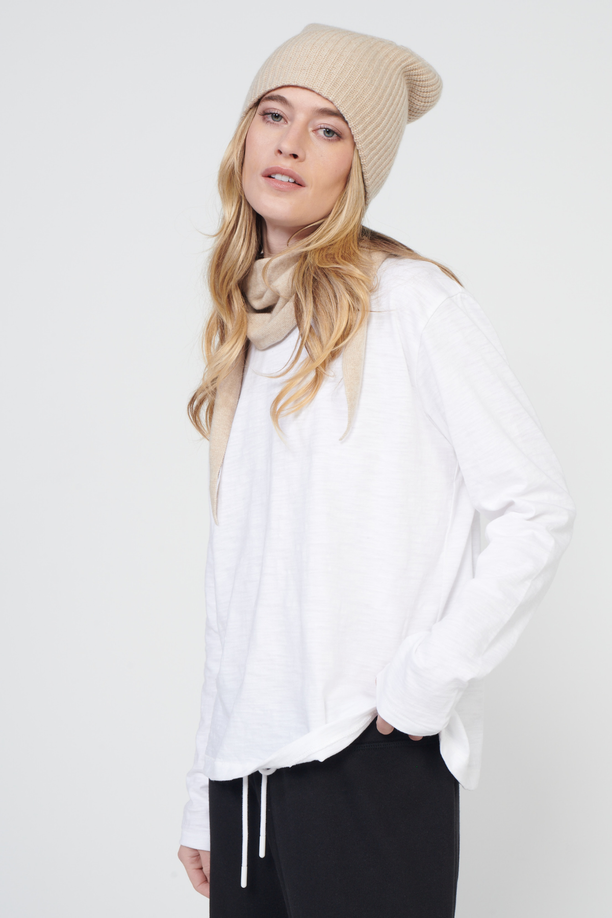 Cashmere Ribbed Beanie