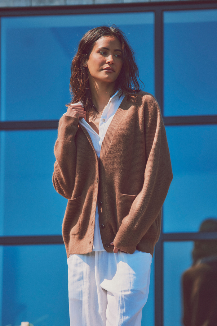 Jesse Ribbed Cashmere Cardigan