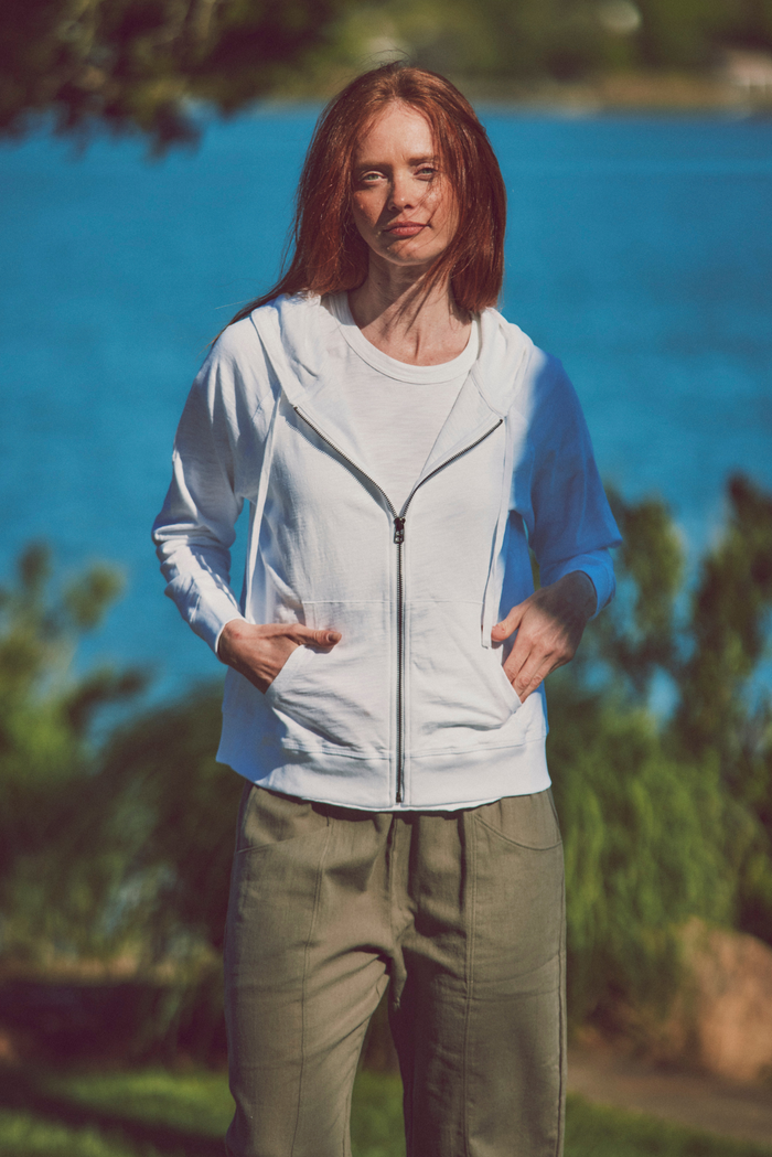 Stella Zip Hoodie in Slub Cotton
