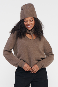 Cashmere Ribbed Beanie