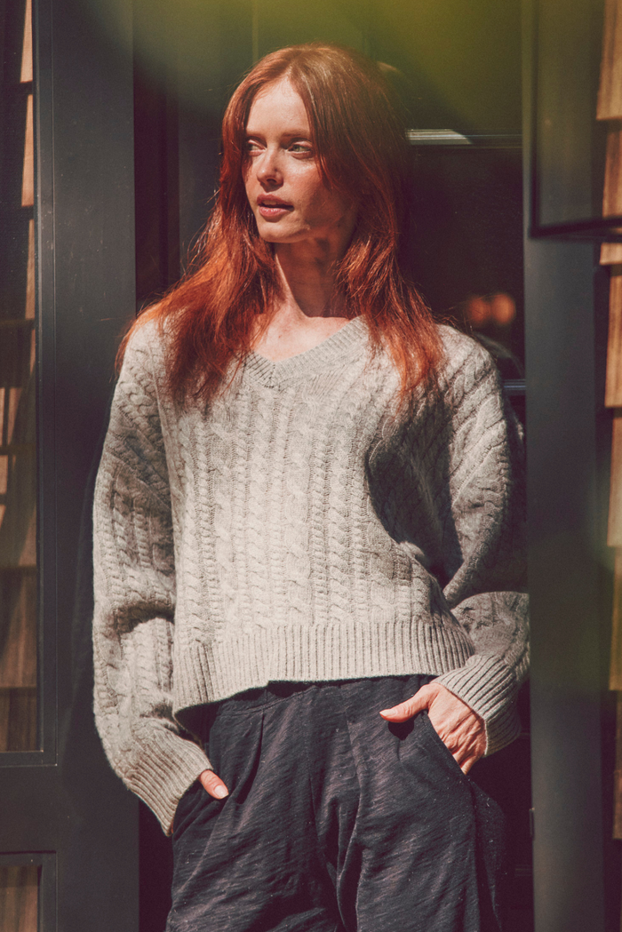 Maidstone Cable V-Neck