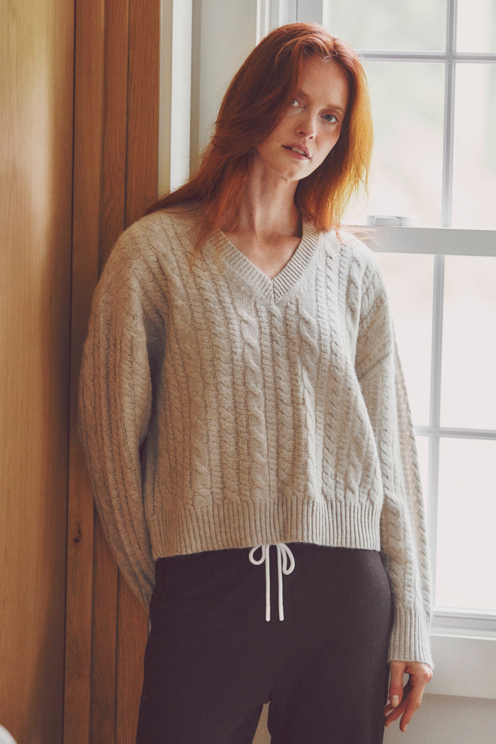 Maidstone Cable V-Neck