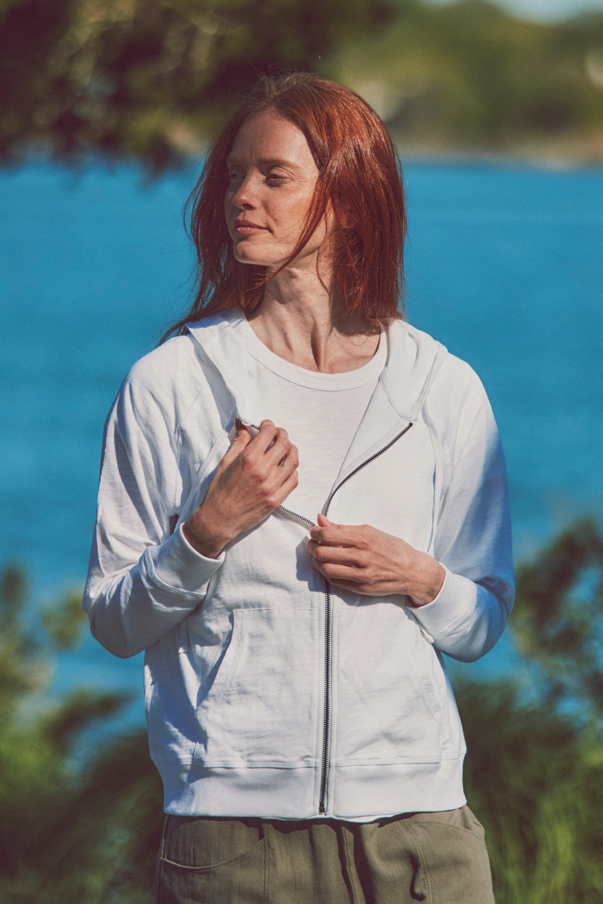 Stella Zip Hoodie in Slub Cotton