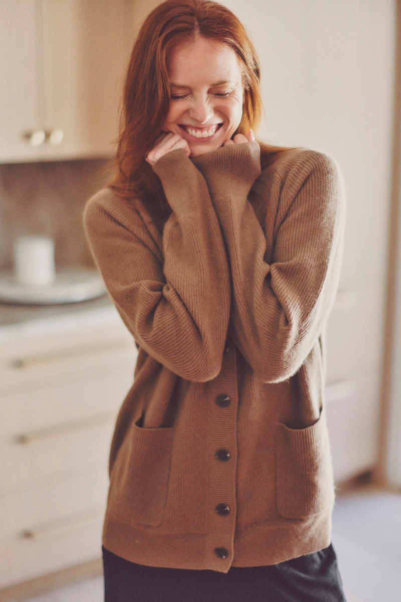 Jesse Ribbed Cashmere Cardigan