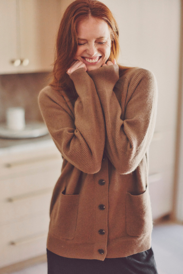 Jesse Ribbed Cashmere Cardigan