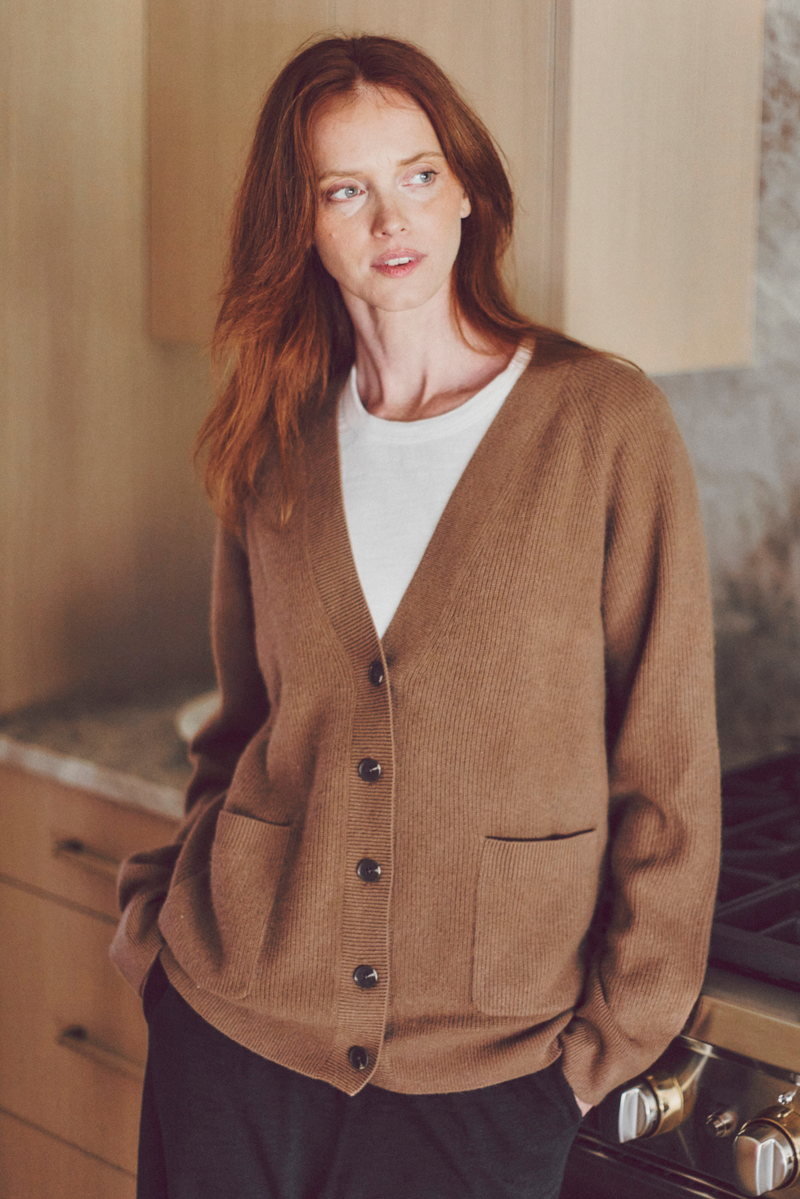 Jesse Ribbed Cashmere Cardigan