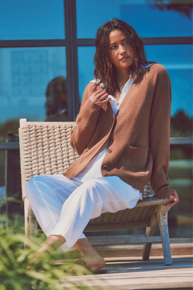 Jesse Ribbed Cashmere Cardigan