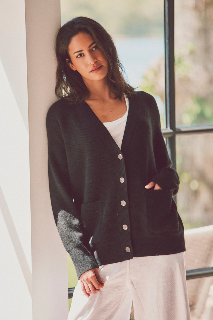 Jesse Ribbed Cashmere Cardigan
