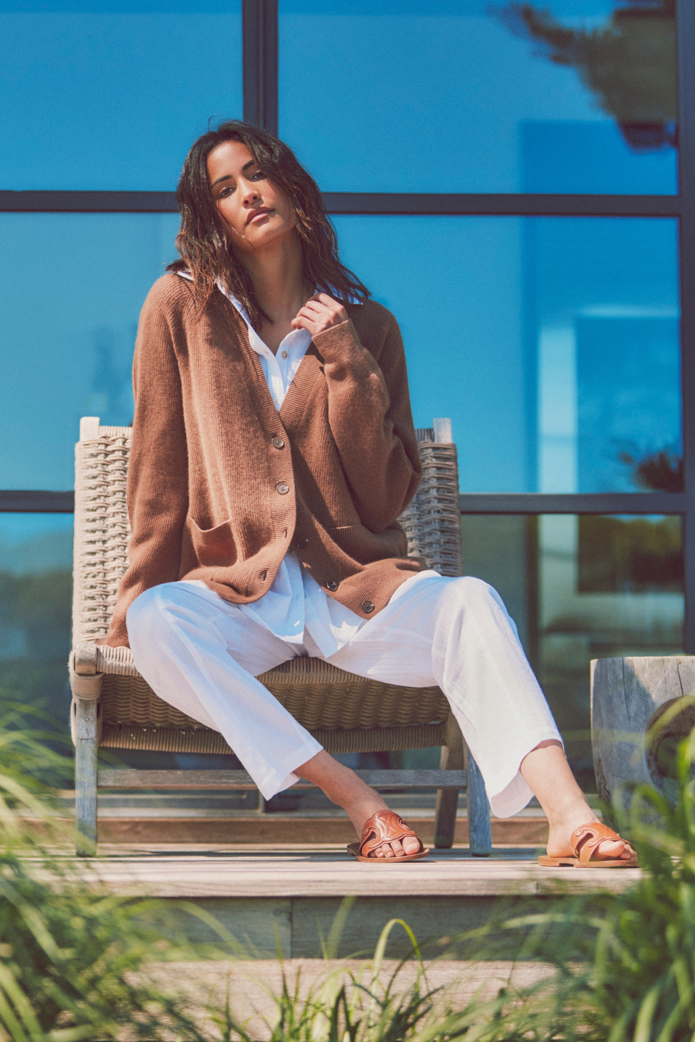 andmary ＊Jose knit cardigan set dress Ribbed Cardigan Sweater