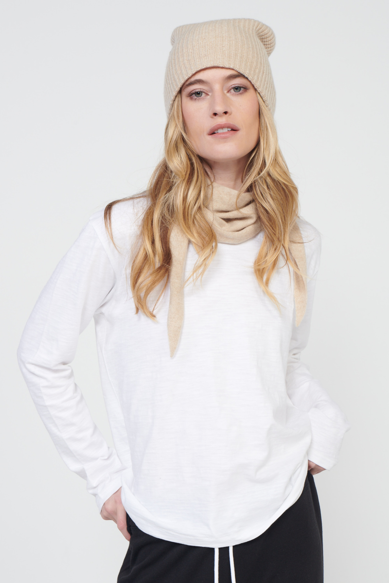 Cashmere Ribbed Beanie