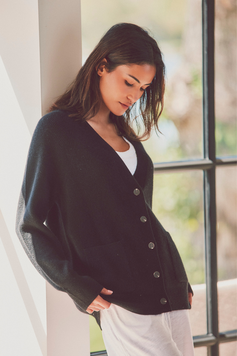 Jesse Ribbed Cashmere Cardigan