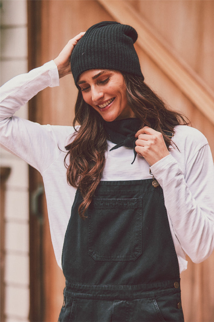 Cashmere Ribbed Beanie