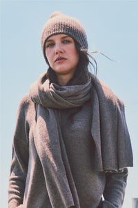 Cashmere Ribbed Beanie