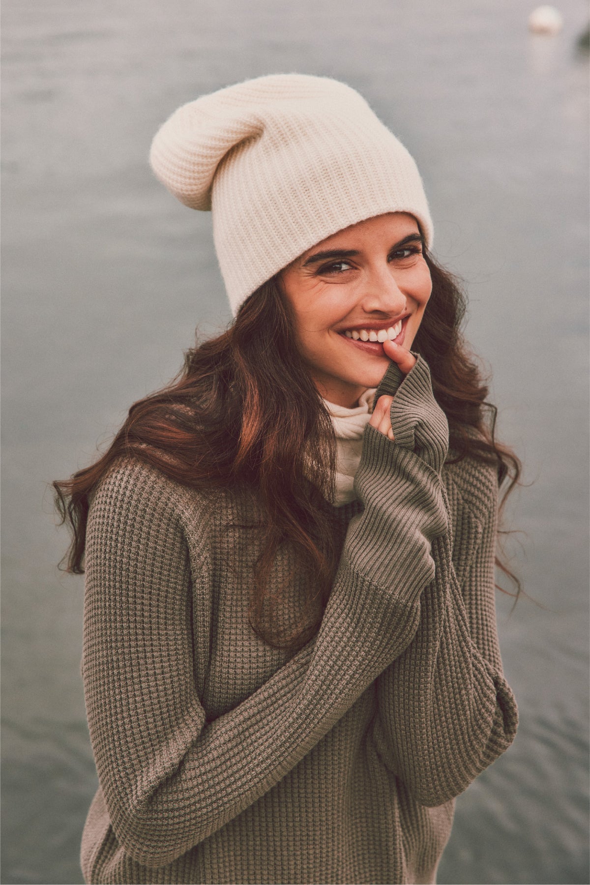 Cashmere Ribbed Beanie