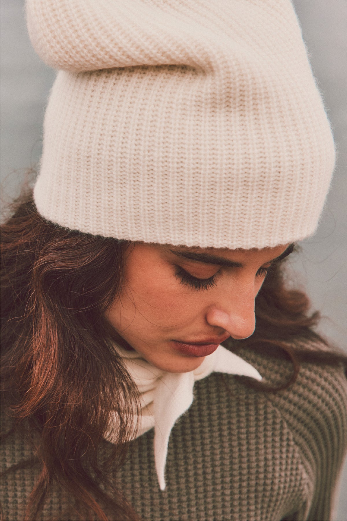 Cashmere Ribbed Beanie