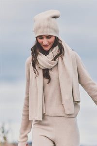 Cashmere Ribbed Beanie