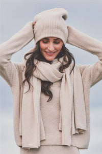 Cashmere Ribbed Beanie