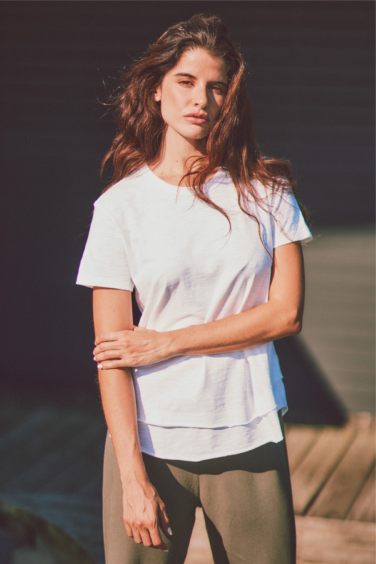 Daisy Ruffle Bottom Tee