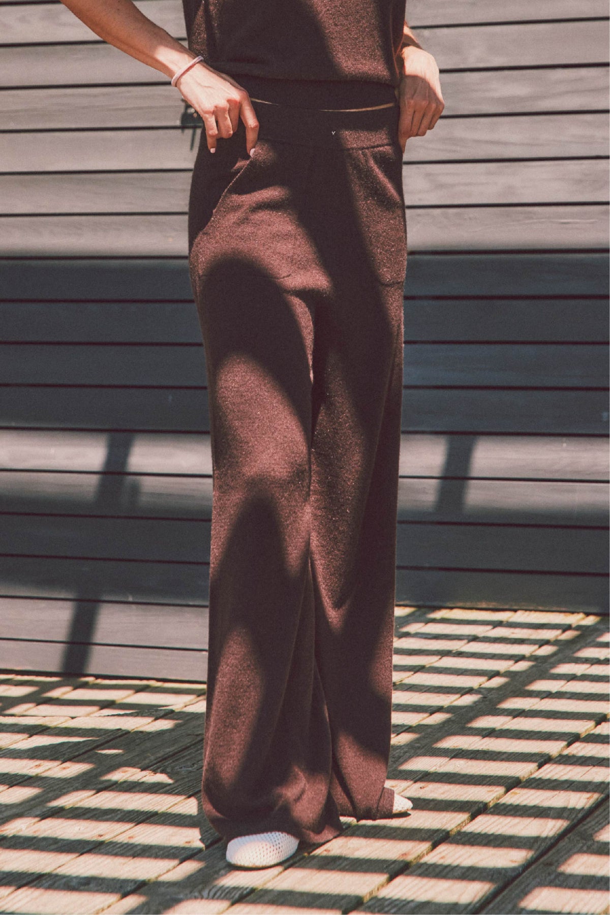 Essex Wide Leg Cashmere Pant