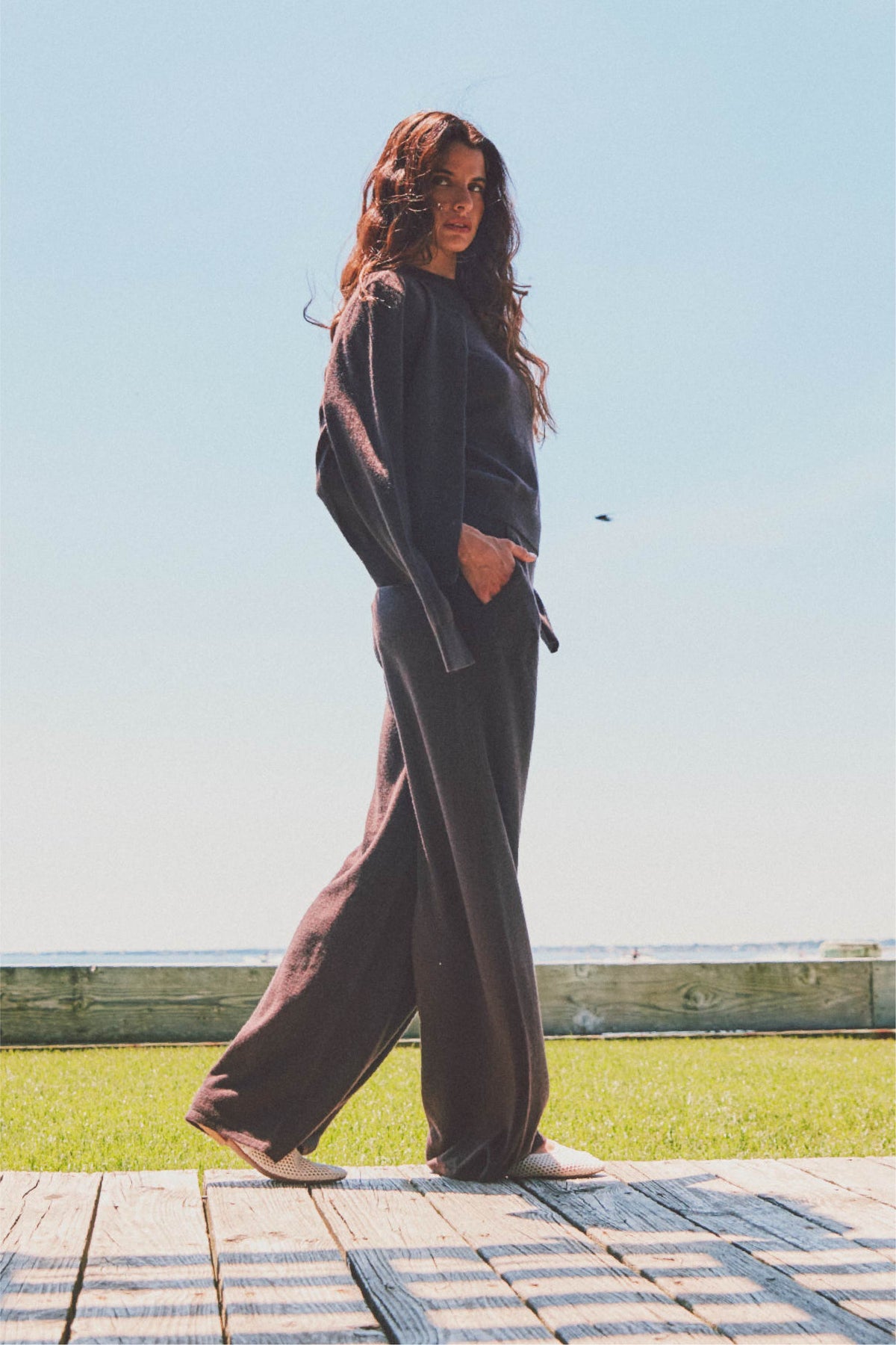 Essex Wide Leg Cashmere Pant