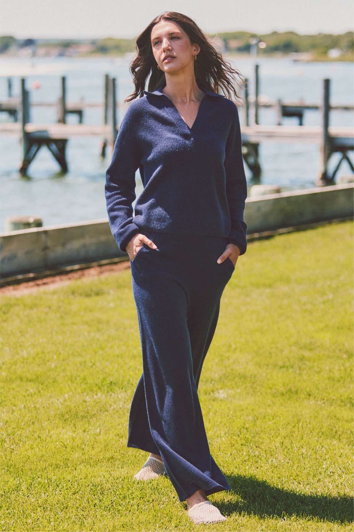 Essex Wide Leg Cashmere Pant