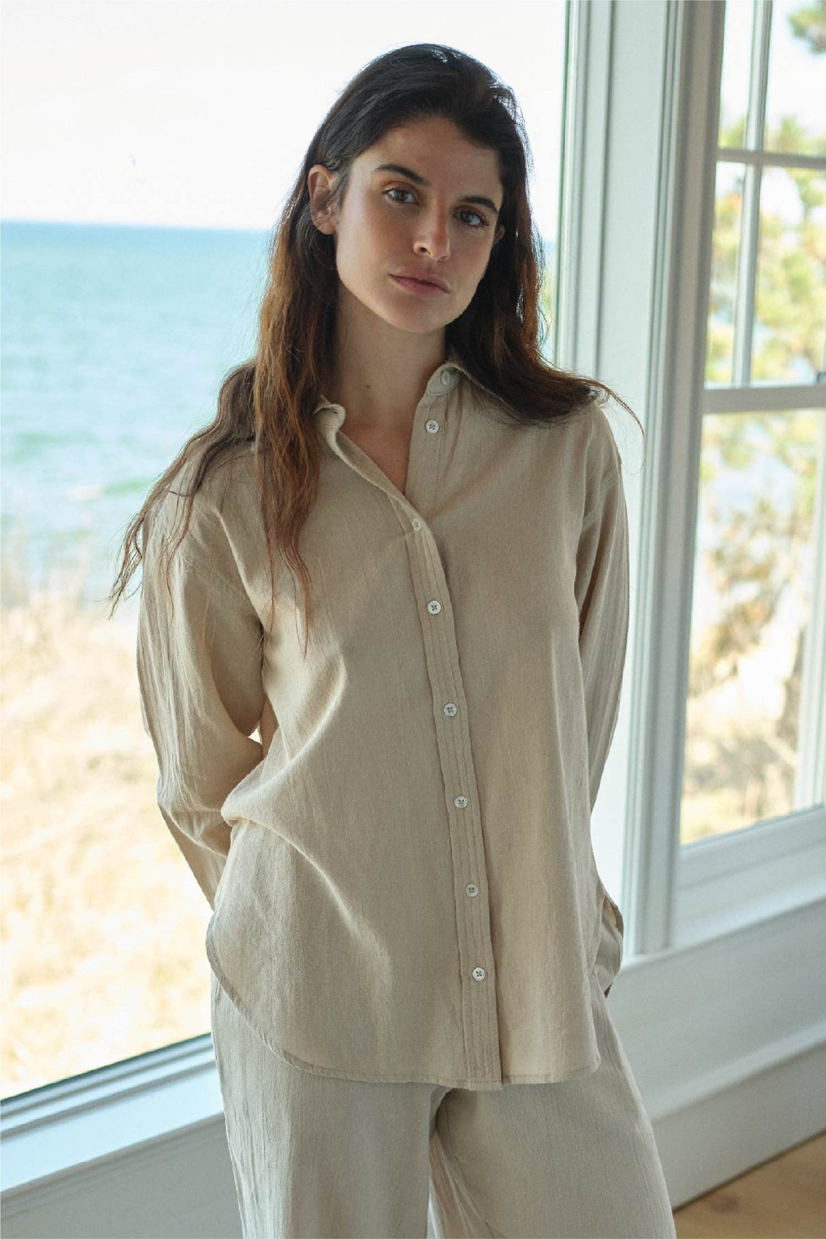 Kelli Gauze Button-Down