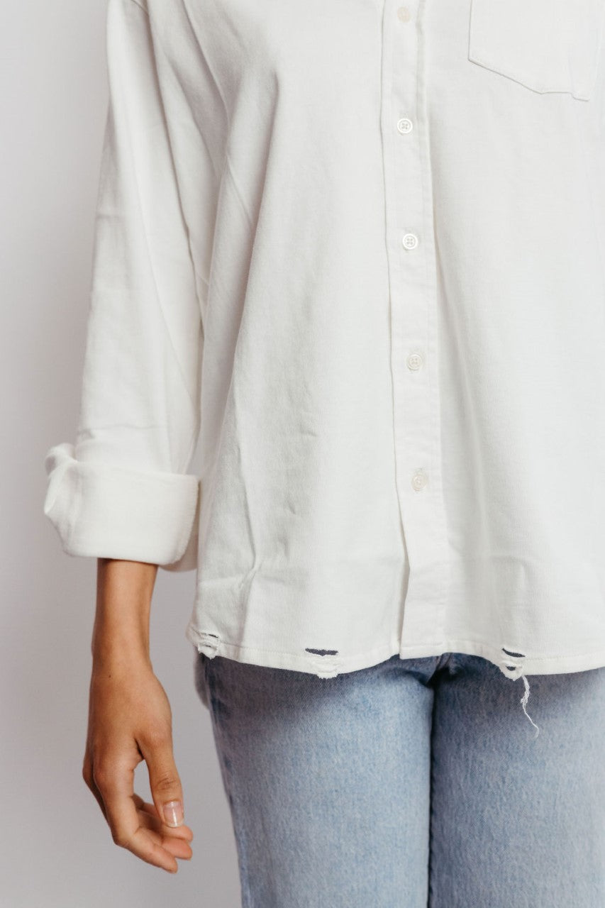 Sale Andi Distressed Button Down Top