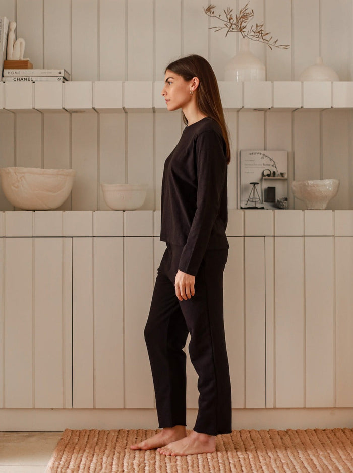 black Cloe long-sleeve slub t-shirt