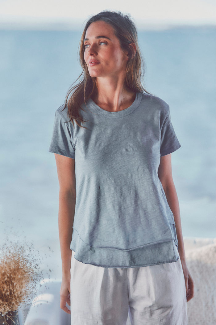 Sale Daisy Ruffle Bottom Tee