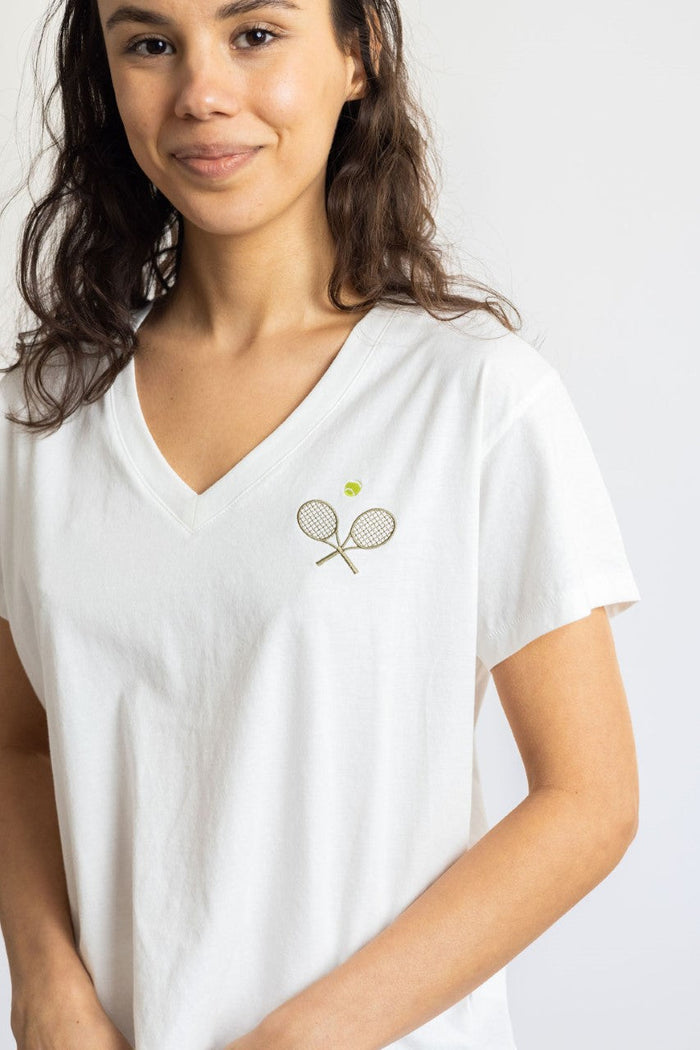 Sale Donnie V-Neck With Tennis Embroidery