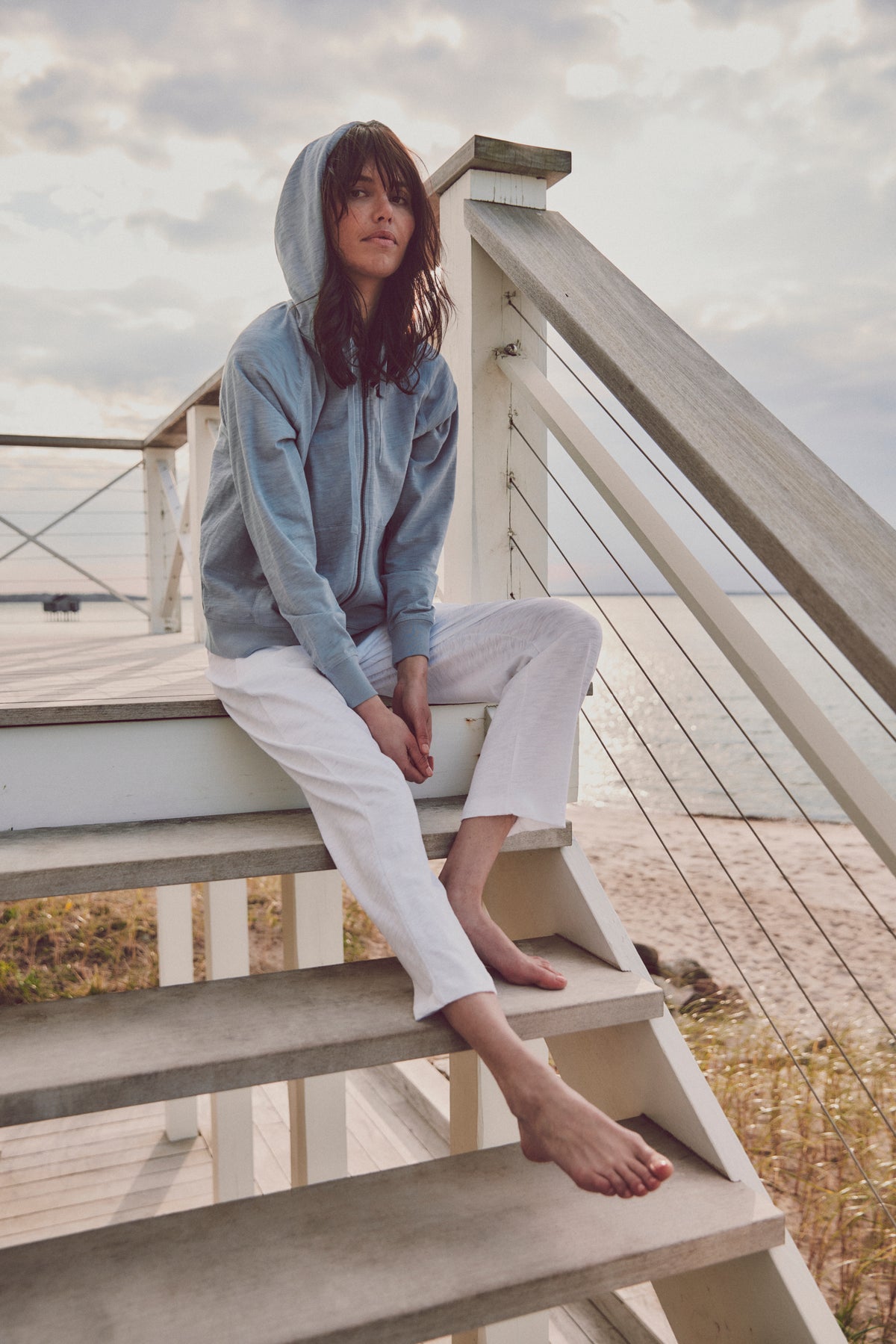 Sale Stella Zip Hoodie in Slub Cotton
