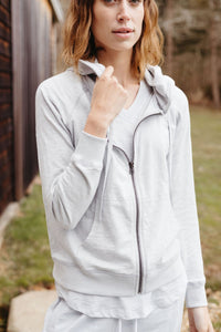 Sale Stella Zip Hoodie in Slub Cotton