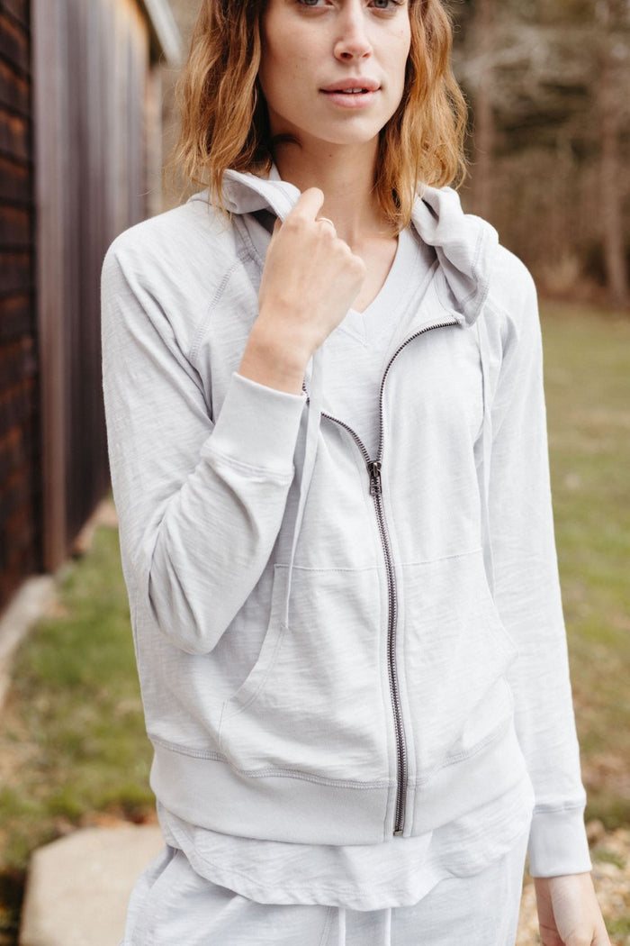 Sale Stella Zip Hoodie in Slub Cotton