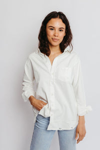 Andi Distressed Button Down to